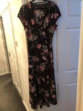 SHEIN - Black Print - Wrap Dress  - Size L - 12/14 - NEW