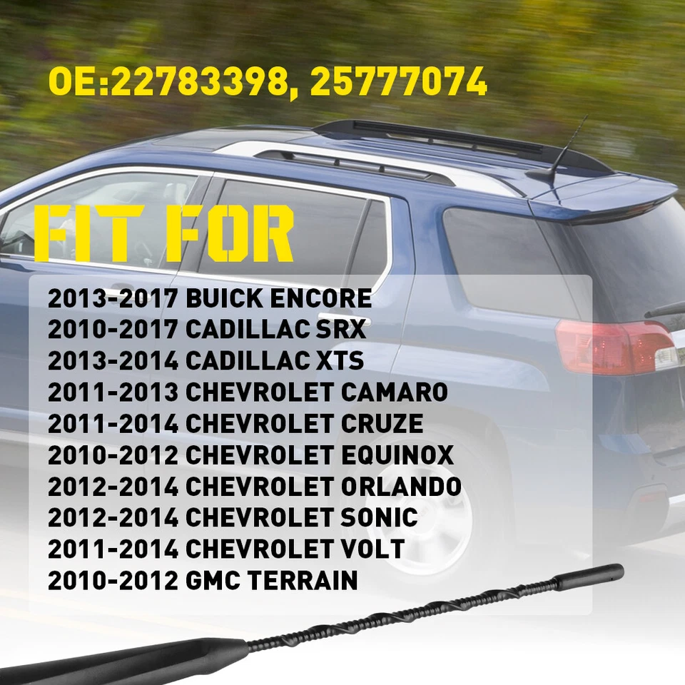 Antena estéreo rádio AM/FM Power ajuste 2011-2013 Chevrolet Camaro 2010-12 Equinox - Imagem 2 de 4