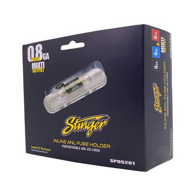 Stinger SPD5201 Inline ANL Fuse Holder Accepts 5/16'' Ring Terminal w/Shoc-Krome