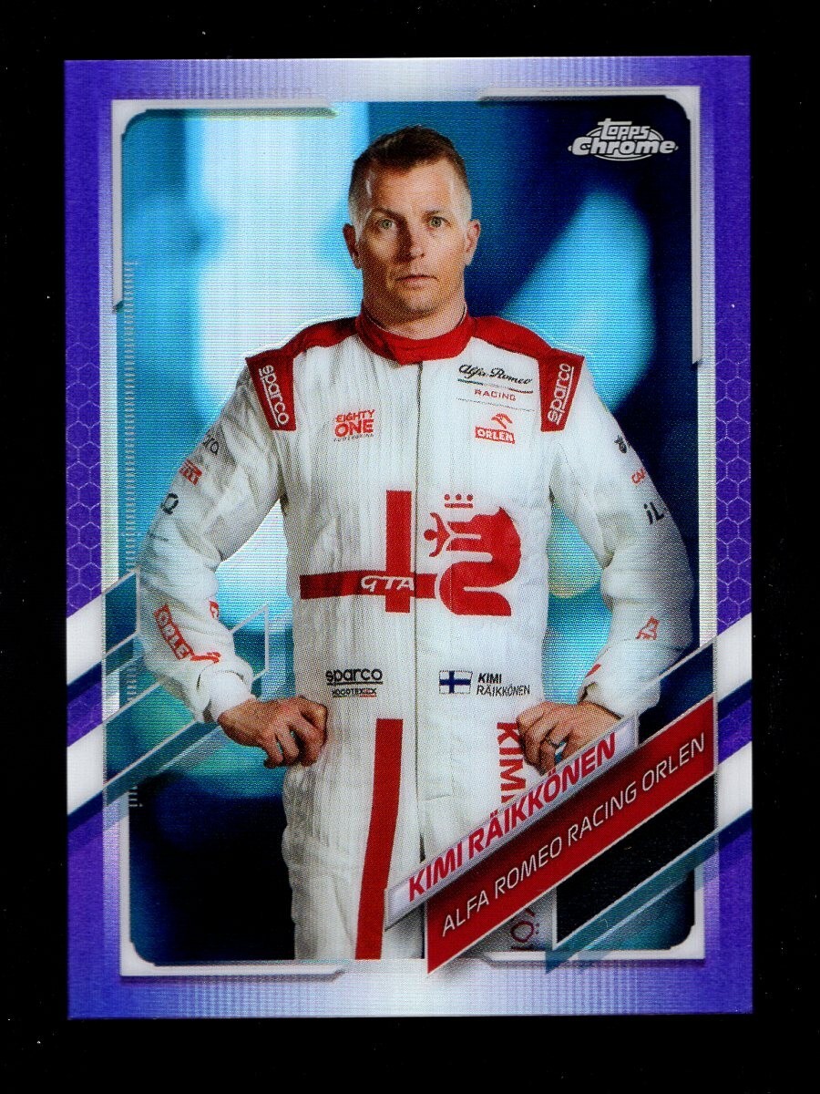 2021 TOPPS CHROME FORMULA 1 F1 PURPLE REFRACTOR #15 KIMI RAIKKONEN 49/399