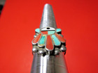 STERLING SILVER RING ZUNI NAVAJO .800 TURQUOISE CORAL ONYX NATIVE AMER OLD PAWN — photo 10