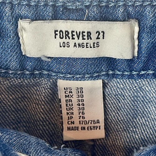 Forever 21 Skirt Womens Medium Wash Raw Hem Distressed Denim Hi Low Size 30 NWT - Picture 3 of 10
