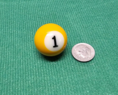 Replacement Mini Billiards Pool Ball 1'' Ball Number #1 Solid Yellow Tiny