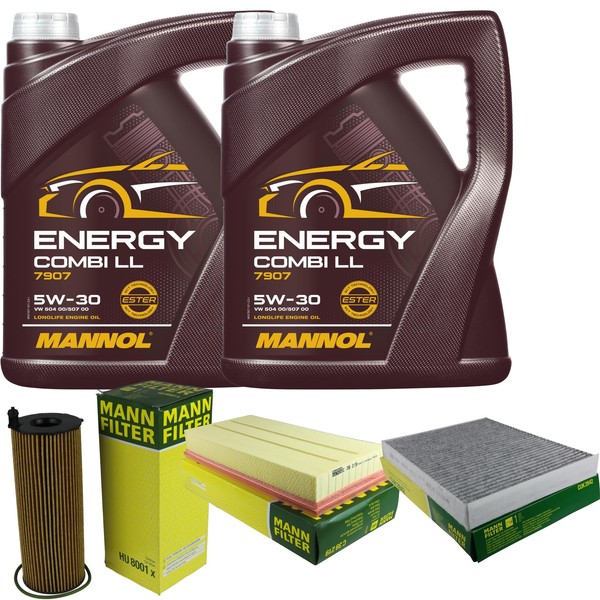 MANN-FILTER Inspektionspaket 10L Mannol Energy Combi Ll 5W-30 FüR Vw Touareg-image