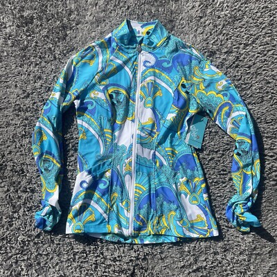 TZU TZU Sport Jacket Womens Small Blue Sasha Full Zip Tennis Golf Pickleball UPF