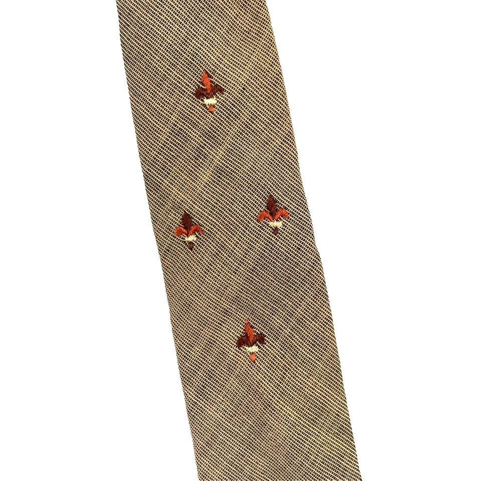 Vintage 50s 60s Embroidered Mad Men Mens Tie 56 x 2" - Image 4 of 4