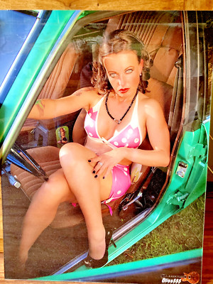Neo Pin up Style in Oldtimer Aludibond  mit Plexiglas 60 x80cm GROSS