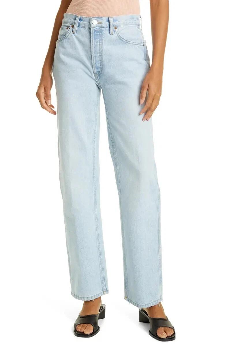 RE/DONE ‘90s High Rise Loose Fit Jeans Perfect Light Indigo Size 28 $265 NWOT