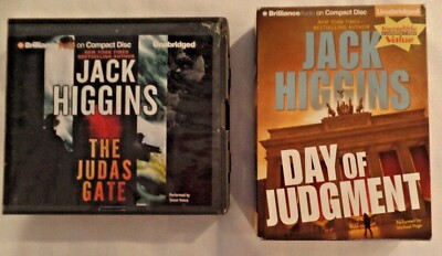 2 Audio books CDs Jack Higgins Day Of Judgment & The Judas Gate UNBRIDGED preown