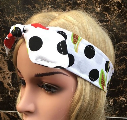 Women Girl Retro Vintage Boho bohemian Polka Dot bow scarf Hair head band tie up - Bild 23 von 25