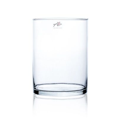Cyli - Vaso in vetro trasparente cilindrico firmato Sandra Rich, Vetro, trasparente, 9 cm hoch Durchmesser 7,5 cm