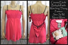 CINEMA ETOILE Babydoll w/Thong Panties, 2 pc, NOS w/Orig Tag by Tom Bezduda, S/M