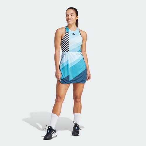 XL - Adidas Abito da Tennis Donna Aero Ready Trasformativo, Flash Aqua/Nero. - Foto 1 di 8