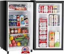 Mini refrigerador de 3.2 pies cúbicos con congelador Refrigerador pequeño de una