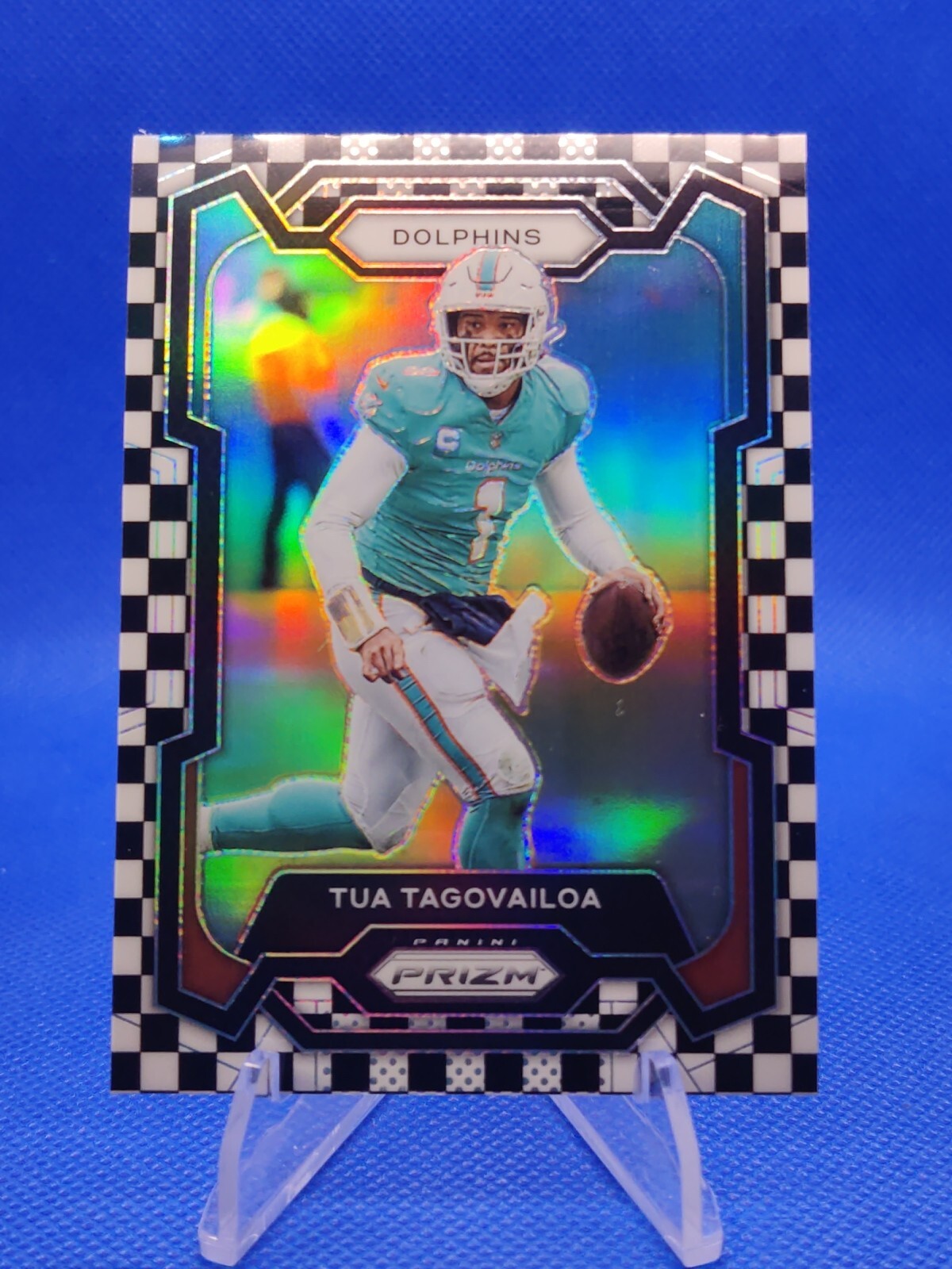 🔵 2023 Panini Prizm TUA TAGOVAILOA Black & White Checker SSP #190 Checkerboard