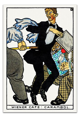 VIENNESE CAFE Jung (1911) Vintage Illustration 22x15'' Premium Art Print