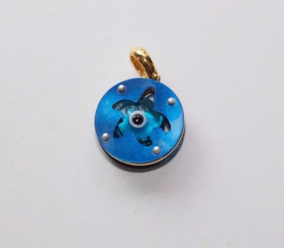Evil Eye Titanium Sterling Gold Charm Pendant Starfish 14mm from Greece Mataki