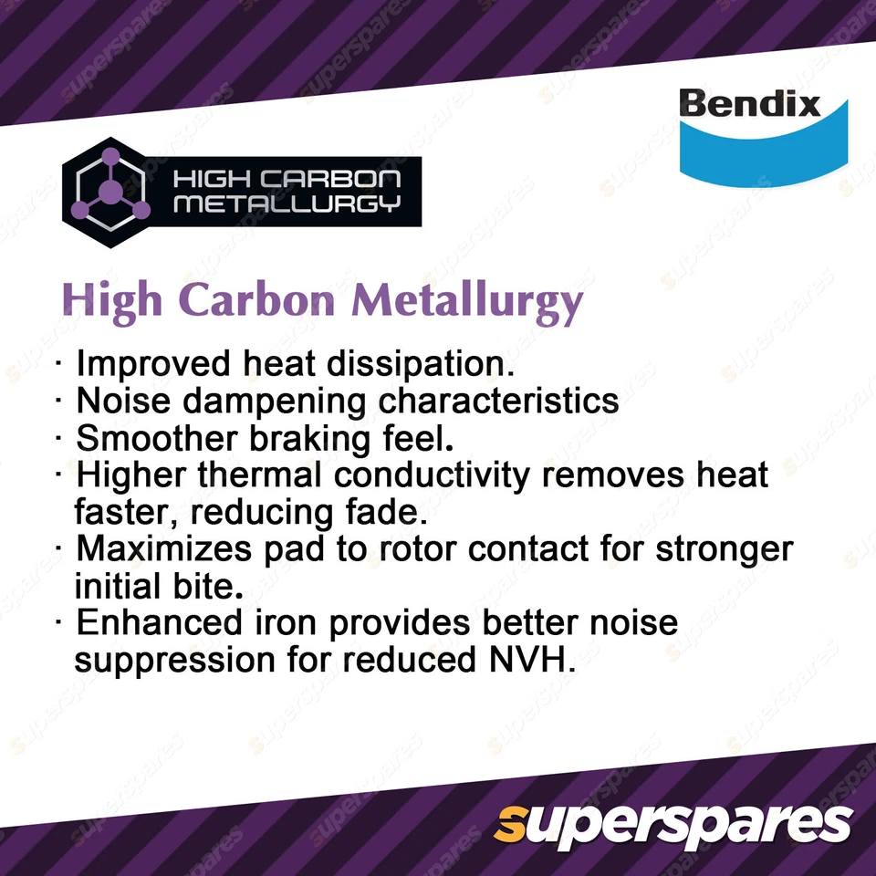 Bendix Front ULT Disc Brake Rotors for Volkswagen Passat Scirocco Tiguan Touran - image 3 of 4