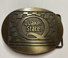 Vintage Advertising Quaker State Logo Belt Buckle - Never used Free USA Shipping
