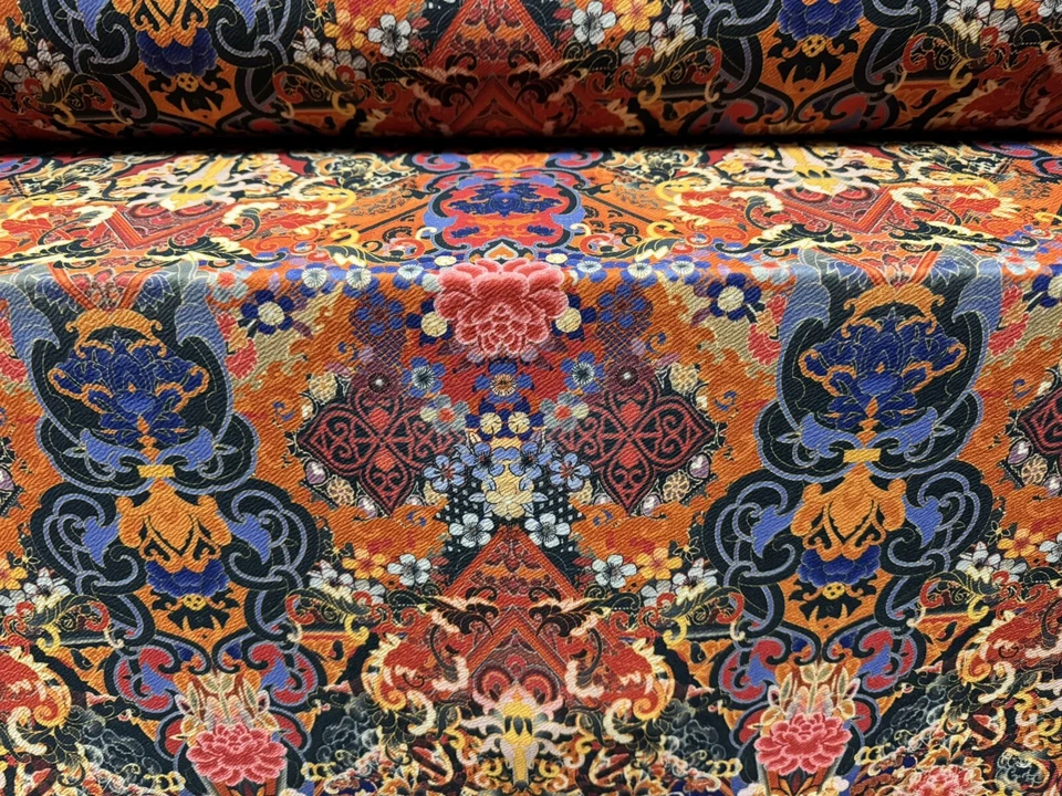 Ткань Liverpool для подводного плавания эластичная двойная джерси на метр - современный дамасский принт - Изображение 2 из 4