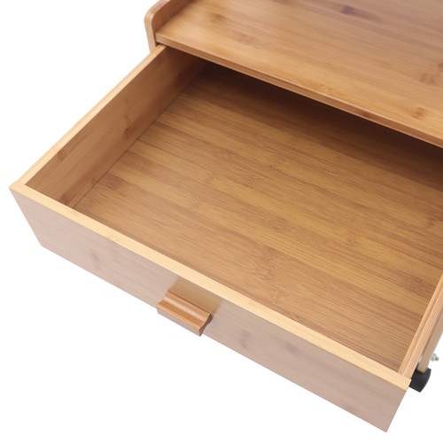 3 Tier Wood Color Rolling Printer Cart Storage Rack Shelf Portable Printer Stand - Picture 8 of 15