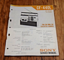 Sony CF 440L Cassette Corder Service Manual Original Genuine Vintage 1976
