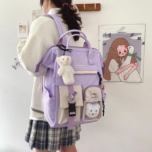 Girls Backpack Waterproof Bag High School For Teenage Girl Travel With Handles - Picture 3 of 16