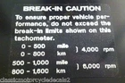 KAWASAKI Z650 KZ650 Z1000R KZ1000R Z1100R BREAK - IN CAUTION WARNING DECAL