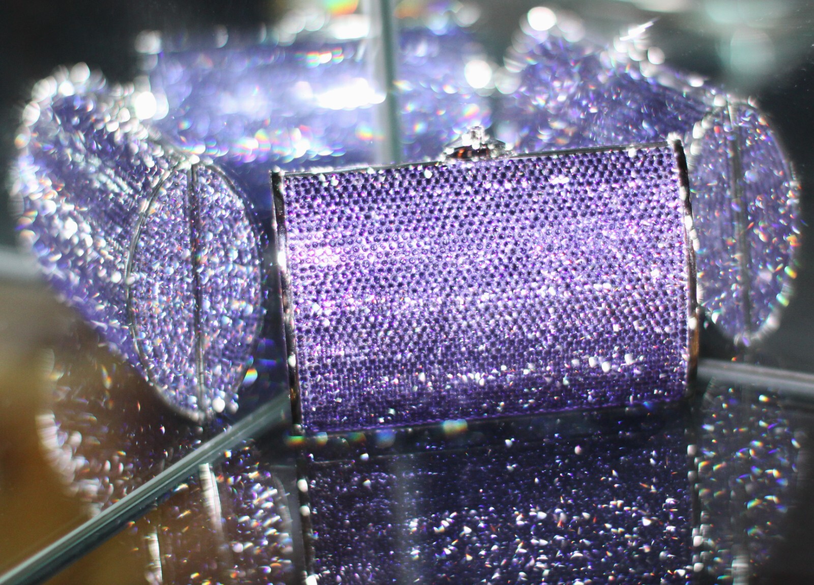 JUDITH LEIBER SWAROVSKI CRYSTAL SPARKLING PURPLE PART… - Gem