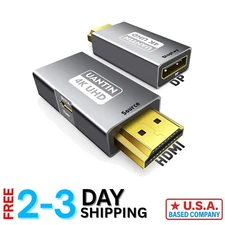 HDMI to DisplayPort Converter - 4K 60Hz, Plug and Play for Gaming and More
