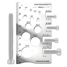 Screw Thread Pitch Gauge Ruler Bolt Size Gauge for Measuring Bolt Nut Sizes