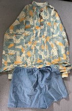 Vintage 60s Handmade Mod Hippy 3 Piece Outfit Shorts Top Belt