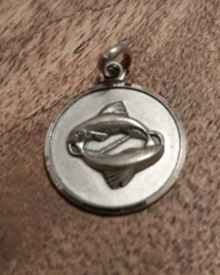 Medaglia Unoaerre Argento 800 Segno Zodiacale Pesci Astrologia Vintage Anni 70 - Immagine 4 di 4