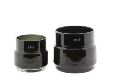 Dutz Vase MAARTJE, Smoke, H 14 cm, D 16 cm, dickes Glas mundgeblasen, klein
