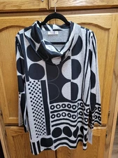 NWT $76 Long Sleeve Knit Cold Weather Stylish Top By Jess&Jane Sz XL Made In USA