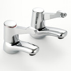 Mercia QT Basin Tap Pair Chrome | Durable Brass Construction | Lever Handles | M