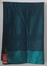 FABINDIA GREEN BLACK SILK SCARF SHAWL STOLE DUPATTA 28" x 80" NEW WITH TAG NWT