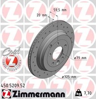 2X Zimmermann Bremsscheibe Sport Z 450.5209.52 FüR Discovery Rover Range 4 L319