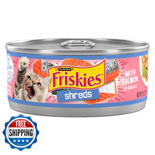 Purina Friskies Shreds Salmon Sauce Wet Cat Food 24x 5.5oz Cans