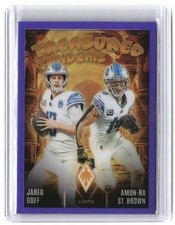 Amon-Ra St. Brown / Jared Goff 2024 Panini Phoenix Treasured Tandems Purple