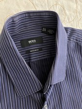BOSS Hugo Boss Slim Fit Dress Shirt Mens 15.5 32/33 Long Sleeve Purple Button Up