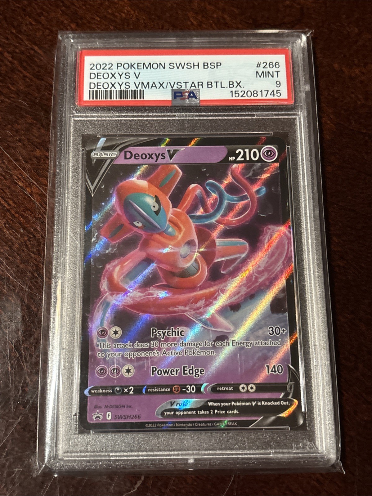 2022 Pokémon SWSH BSP Battle box deoxys V Promo 266 PSA 9
