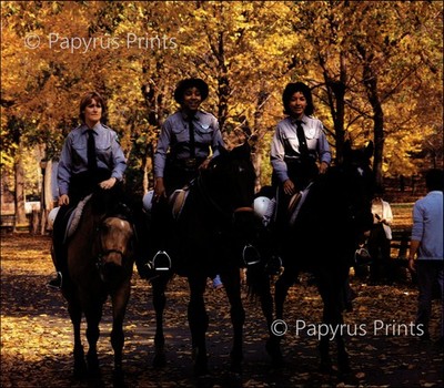 1983 Vintage Print Urban Park Rangers Central Park Horse Cop New York City NYC