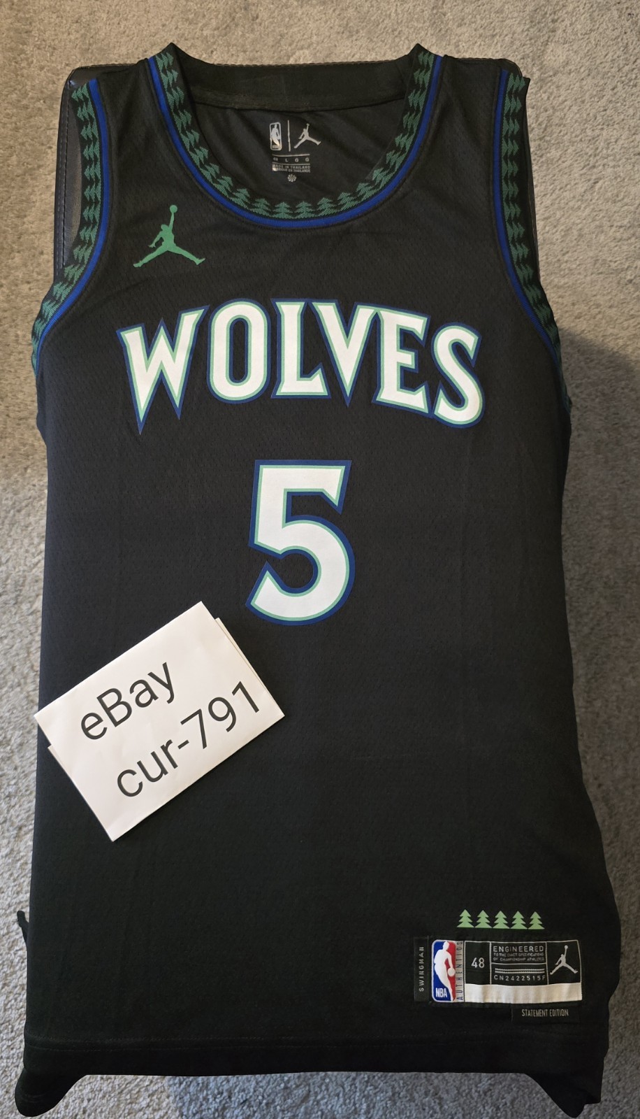 Anthony Edwards Minnesota Timberwolves 26/27 Statement Edition Jersey Sz 48 L