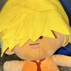 Yellow Hair Cartoon Character Plush Doll with Orange Shirt and Tie, Animation — photo 5
