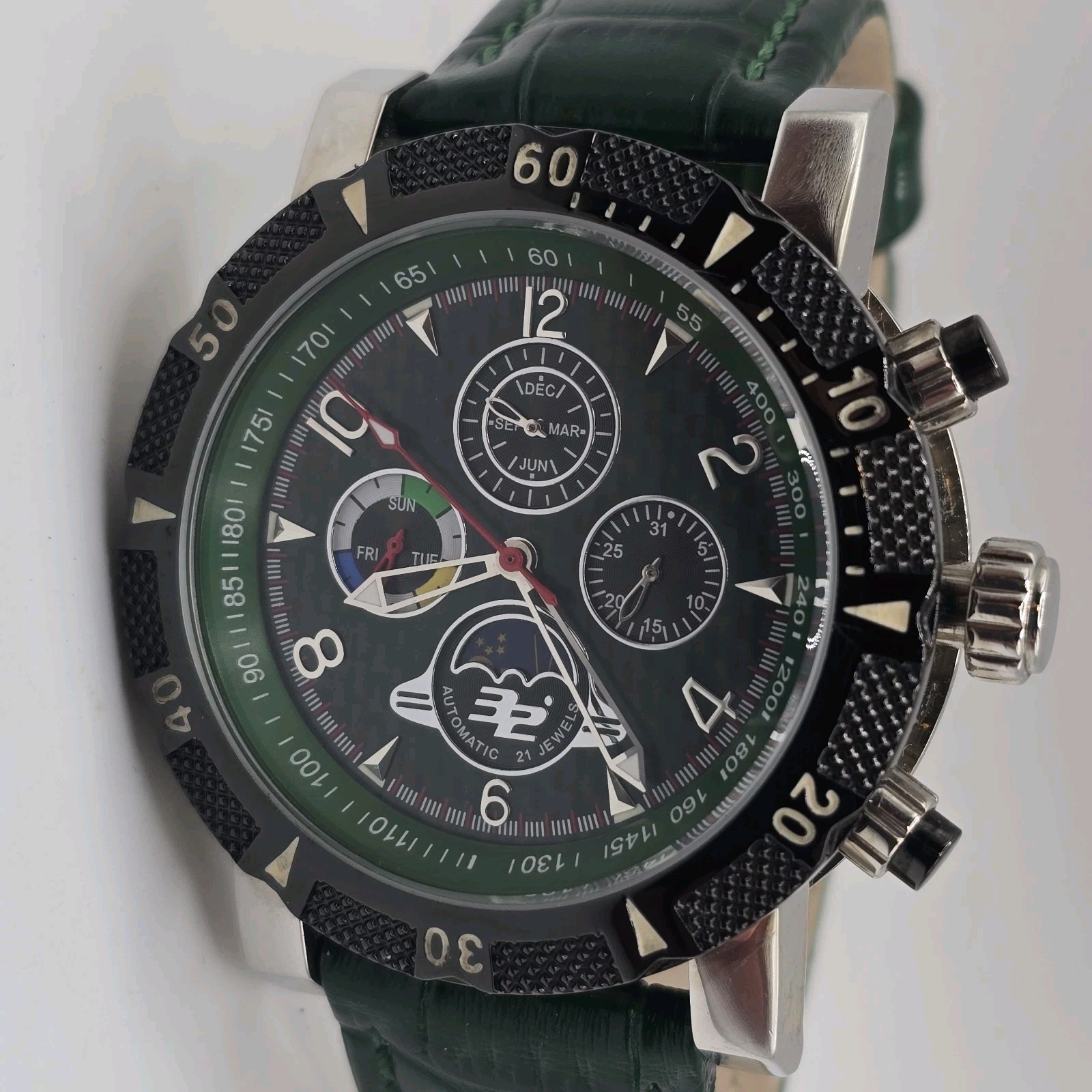 32 Degrees Automatic Watch Multifunction Green Di… - image 1
