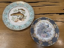 Barratts Delphatic White Tableware Fish Wall Plate & Japanese Peacock Wall Plate