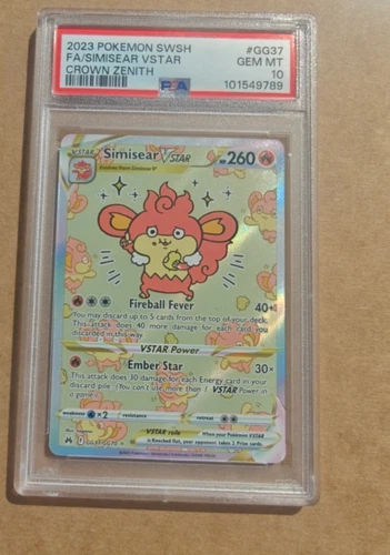 2023 Pokemon SWSH FA Simisear VSTAR Crown Zenith #GG37 PSA 10 GEM MINT