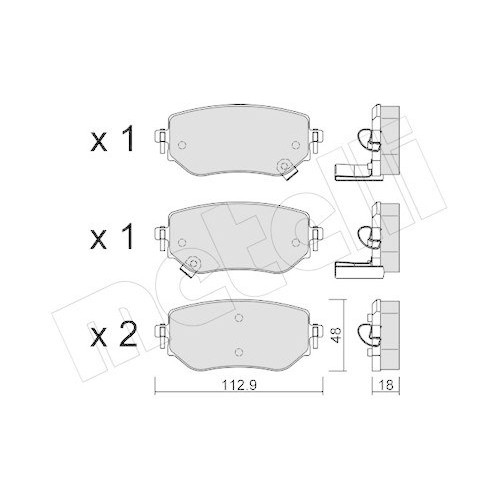 Plaquette de frein Metelli 22-1192-0 pour supprimer les vibrations Mercedes