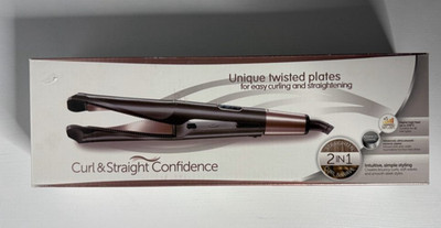 Curl & Straight Confidence Curl Flat Iron Unique 2 in 1 Twisted Ceramic Plates